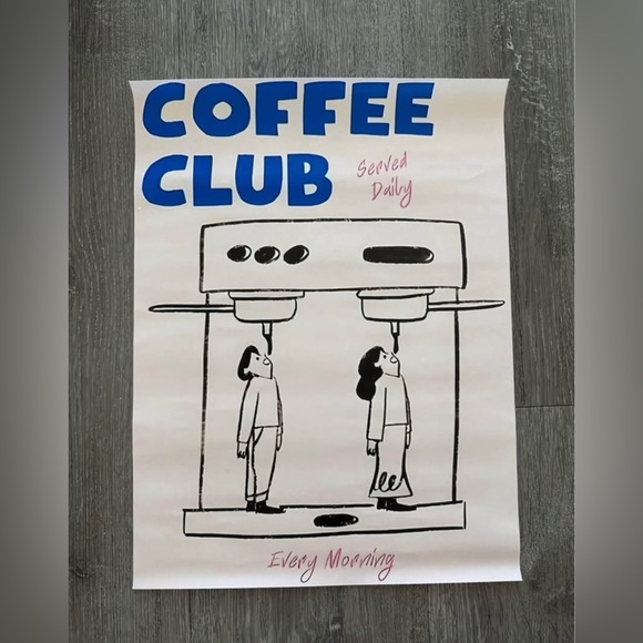 Urban Outfitters Other - Coffee Club Canvas Art Print Poster